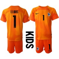 France Hugo Lloris #1 Goalkeeper Replica Home Minikit World Cup 2022 Short Sleeve (+ pants)